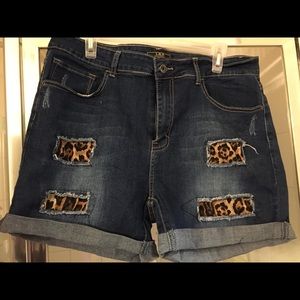 Distressed Leopard Boutique shorts